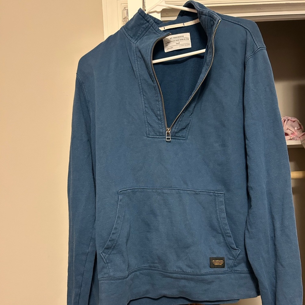 REI Co-Op Wallace Lake Half-Zip Blue pullover sweatshirt